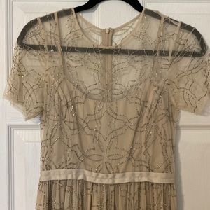 Needle & Thread Nude Short Sleeved Dress Size 6 Sequin Embellished